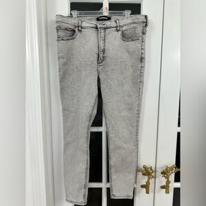EXPRESS Grey Wash High Waisted Skinny Jeans/Jeggings (Size 16R)